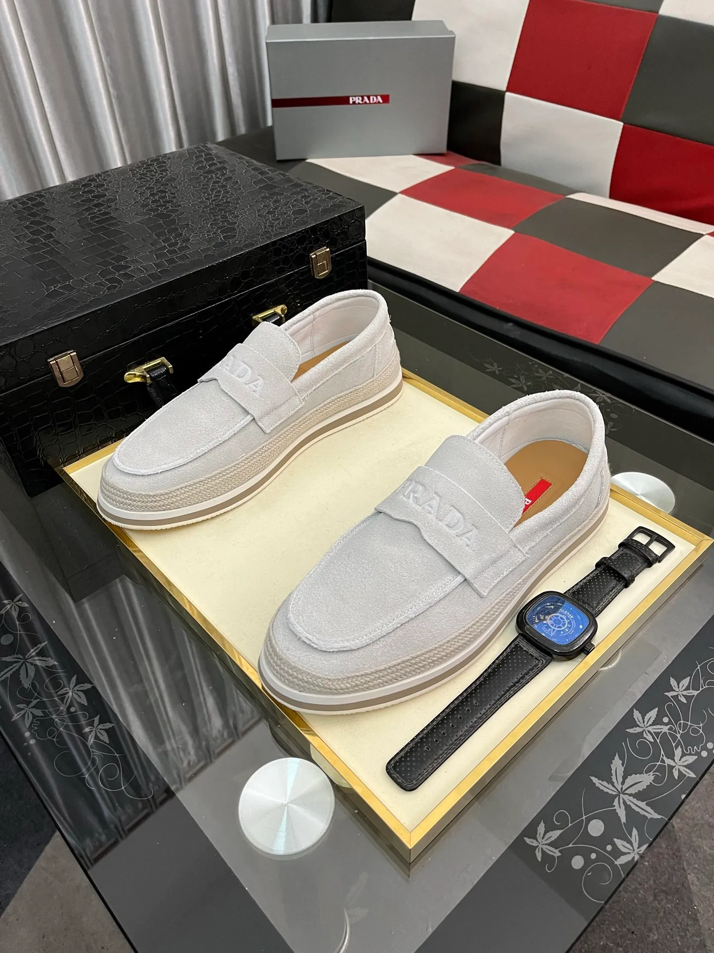Men's men's shoes 💰458⌚️⌚️prada: new spring and summer casual shoes, sports sneakers, fabric: imported cowhide, lining: original lining, sole: original sole, size: 38-445️⃣color optional